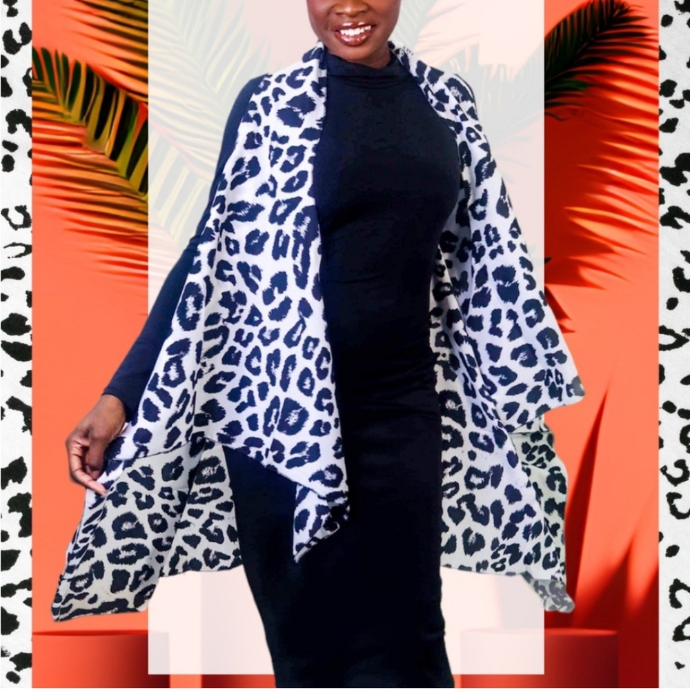 Leopard Print Cardigan Vest
